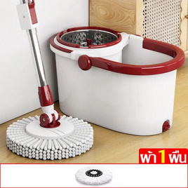 ALLSKING ไม้ถูพื้นถังปั่น Spin Mop ถังปั่นตะเเกรงสแตนเลสพร้อมผ้า 1 ผืน - ALLSKING, ไม้ม็อบและอุปกรณ์