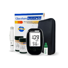 ALLWELL Glucosure Autocode เครื่องวัดน้ำตาล (พร้อมแผ่นตรวจ+เข็มเจาะเลือดอย่างละ 50 ชิ้น) - ALLWELL, เครื่องตรวจ / แถบตรวจน้ำตาลในเลือด