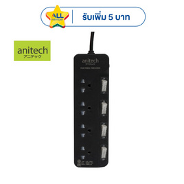 ANITECH ปลั๊กไฟ รุ่น H3634-BK - Anitech, ปลั๊กไฟมาตราฐาน