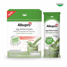 Albupro โปรตีนไข่ขาว กลิ่นชาเขียว มัทฉะ ขนาด 300 กรัม บรรจุ 12 ซอง - Albupro, อาหารเสริม