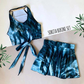 Alohaswimwear Sorita ชุดว่ายน้ำ บราพร้อมกระโปรง ลายมัดย้อม - Alohaswimwear, เสื้อผ้า