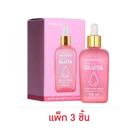 Amado เซรั่มกลูต้าออร่าไวท์ Face Gluta Aura White Serum 100 มล.(แพ็ก 3 ชิ้น) - Amado, เพื่อผิวขาวกระจ่างใส