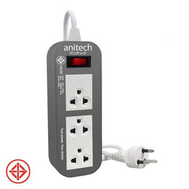 Anitech ปลั๊กไฟ มอก. 3ช่อง 1สวิทช์ รุ่น H633 - Anitech, รางปลั๊กไฟ