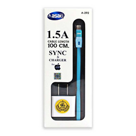 Asaki หัวชาร์จพร้อมสาย Lightning รุ่น A-292 - Asaki, สายชาร์จ