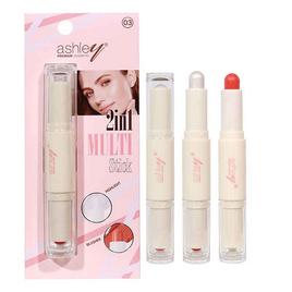Ashley บลัชออนและไฮไลท์ 2 In 1 Multi Stick 2 กรัม+2 กรัม - Ashley, ความงาม