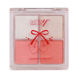 Ashley บลัชออนและไฮไลท์ Cherry Glow Palette 8 กรัม - Ashley, แก้ม