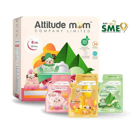 Attitude mom ถุงเก็บน้ำนม ขนาด 8 OZ. คละสี (20ใบ/กล่อง) - Attitude mom, อุปกรณ์บรรจุน้ำนม แผ่นซับน้ำนม