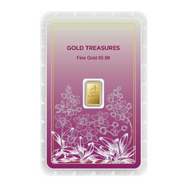 Ausiris ทองคำแท่ง 99.99% น้ำหนัก 1 g Gold Treasures ลายการ์ดอกกล้วยไม้ - Ausiris, ทองคำแท่ง 99.99%