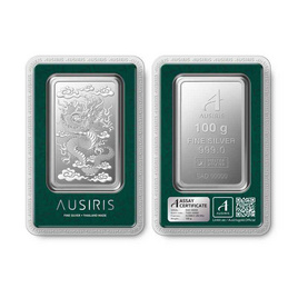 Ausiris Silver แท่งเงิน 99.99 น้ำหนัก 100 กรัม ลายมังกร - Ausiris, อุปกรณ์ตกแต่งภายในบ้าน