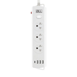 BLL ปลั๊กไฟ รุ่น B89 (3 ช่องเสียบ 1 สวิตซ์ 3 ช่อง USB และ 1 ช่อง Type C) - BLL, Home Appliances