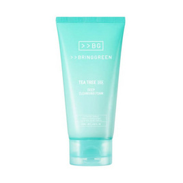 BRINGGREEN โฟมล้างหน้าสูตรอ่อนโยน Tea Tree Cica Deep Cleansing Foam 120มล - BRINGGREEN, ทำความสะอาดผิวหน้า