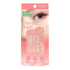 Baby Bright พาเลทอายแชโดว์ Cheerful Peach Eye Palette 6x0.7 กรัม - Baby Bright, เครื่องสำอาง