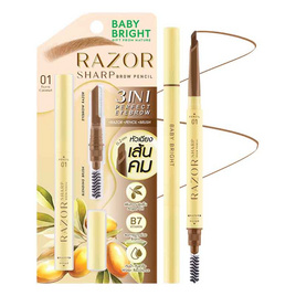 Baby Bright ดินสอเขียนคิ้ว Razor Sharp Brow Pencil 0.15 กรัม - Baby Bright, เครื่องสำอาง