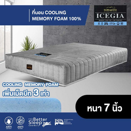 Bedisupreme ที่นอนCOOLING MEMORY FOAMหุ้มผ้า Cotton Velour กันไรฝุ่น รุ่น ICEGIA หนา7นิ้ว - Bedisupreme, ห้องนอนและเครื่องนอน