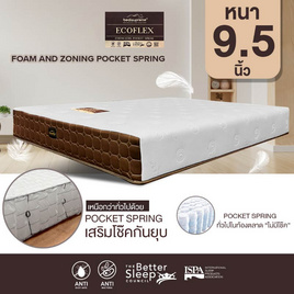 Bedisupreme ที่นอน Zoning พ็อคเก็ตสปริง เสริมด้วย Comfort Foam รุ่น ECOFLEX หนา 9.5 นิ้ว - Bedisupreme, ห้องนอนและเครื่องนอน