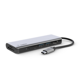 Belkin อุปกรณ์แปลงสัญญาณ (AVC009btSGY) USB-C 7-in-1 Multiport Hub Adapter - Belkin, อุปกรณ์เสริมคอมพิวเตอร์อื่นๆ