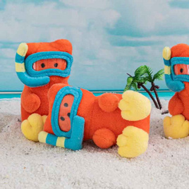 Bite Me Summer Edition Jelly Bear Toy ของเล่นตุ๊กตาหมีสำหรับสัตว์เลี้ยง Orange - Bite me, ของเล่น