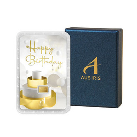 Boxset ทองคำแท่งพร้อมกล่อง 0.3 g ลายการ์ด Happy Birthday - Ausiris, ของมันต้องมี ! รวมสินค้าทองคำราคาพิเศษ