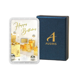 Boxset ทองคำแท่งพร้อมกล่อง 0.6 g ลายการ์ด Happy Birthday - Ausiris, อุปกรณ์ตกแต่งภายในบ้าน