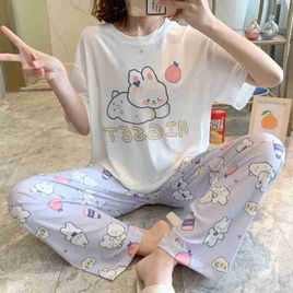 Bra Studio ชุดนอนเสื้อแขนสั้นพร้อมกางเกงขายาว ลายกาตุ่ย - Bra Studio, ชุดนอน