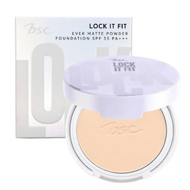 Bsc แป้งพัพ Lock It Fit Ever Matte Powder Foundation 8 กรัม - BSC, เครื่องสำอาง