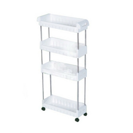 CASSA ชั้นวางสแตนเลสพลาสติก 4 ชั้น ล้อเลื่อน - CASSA, ชั้นวางของ