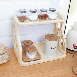 CASSA-C240-ชั้นวางของในห้องครัว ชั้นวางของพร้อมที่เสียบมีด 2 ชั้น - CASSA