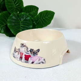 CCPets ชามข้าวสัตว์เลี้ยง พลาสติกพิมพ์ลาย M P1118 - CCPets, สัตว์เลี้ยง