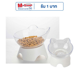 CCPets ชามข้าวสัตว์เลี้ยงแบบเอียงใสหน้าแมว ZX001 - CCPets, อุปกรณ์ให้อาหาร