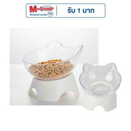 CCPets ชามข้าวสัตว์เลี้ยงแบบเอียงใสหน้าแมว ZX001 - CCPets, อุปกรณ์ให้อาหาร