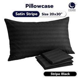 CHARM ปลอกหมอนหนุน ผ้าซาตินลายริ้ว - Charm