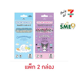 CODE:D ดินสอสีไม้ 2 หัว (12 แท่ง 24 สี) Sanrio คละลาย (แพ็ก 2 กล่อง) - CODE:D, อุปกรณ์วาดรูประบายสี