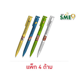 CODE:D ปากกา oil gel pen 0.7มม. LINE FRIENDS คละลาย (แพ็ก 4 ด้าม) - CODE:D, เครื่องเขียน