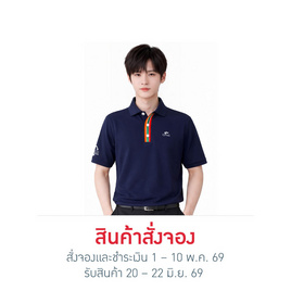 CP ALL เสื้อโปโลชาย Upcycling สีกรม แถบสี - CP ALL, เสื้อผ้าและเครื่องประดับ