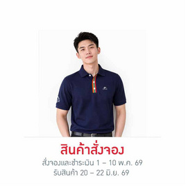 CP ALL เสื้อโปโลชาย Upcycling สีกรม แถบสี - CP ALL, เสื้อผ้าและเครื่องประดับ