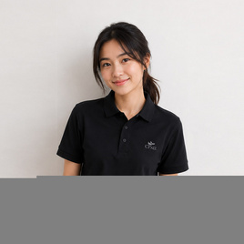 CP ALL เสื้อโปโลหญิง Upcycling สีดำ - CP ALL, เสื้อผ้า