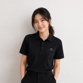 CP ALL เสื้อโปโลหญิง Upcycling สีดำ - CP ALL, เสื้อผ้า
