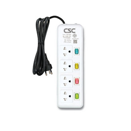 CSC รางปลั๊กไฟ 4ช่อง 4สวิตซ์ 3เมตร ColourSwitch AS144CS-3m - CSC, รางปลั๊กไฟ