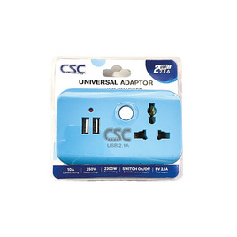 CSC Universal Adaptor 3ช่อง+2USB รุ่น AD102U-B - CSC, ปลั๊กไฟมาตราฐาน