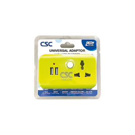 CSC Universal Adaptor 3ช่อง+2USB รุ่น AD102U-G - CSC, ปลั๊กไฟมาตราฐาน