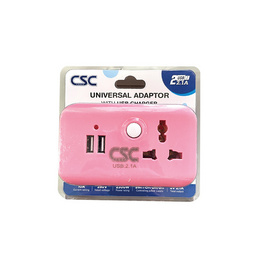 CSC Universal Adaptor 3ช่อง+2USB รุ่น AD102U-P - CSC, รางปลั๊กไฟ