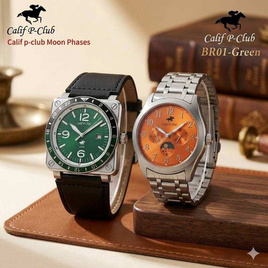 Calif P-Club นาฬิกาข้อมือ เซตคู่ SV-OR BR01-Green - Calif P-Club, นาฬิกา