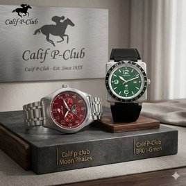 Calif P-Club นาฬิกาข้อมือ เซตคู่ SV-RD BR01-Green - Calif P-Club, นาฬิกา