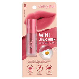 Cathy Doll มินิลิปแอนด์ชีคนู้ดแมทท์ทินท์ 2.1g - Cathy Doll, เครื่องสำอาง