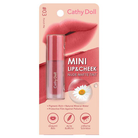 Cathy Doll มินิลิปแอนด์ชีคนู้ดแมทท์ทินท์ 2.1g - Cathy Doll, ริมฝีปาก