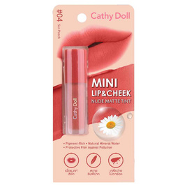 Cathy Doll มินิลิปแอนด์ชีคนู้ดแมทท์ทินท์ 2.1g - Cathy Doll, เครื่องสำอาง