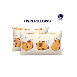 Charm หมอนหนุนเเพ็กคู่ Cozy Capy คาปิบารา 17x27นิ้ว - Charm, สินค้าใหม่
