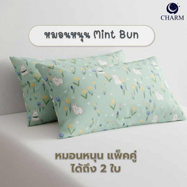 Charm หมอนหนุุนเเพ็คคู่ ลาย Mint Bun - Charm, หมอนหนุนและหมอนข้าง