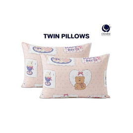Charm หมอนหนุนเเพ็กคู่ Pink Whisper หมีน้อย 17x27นิ้ว - Charm, 7Online