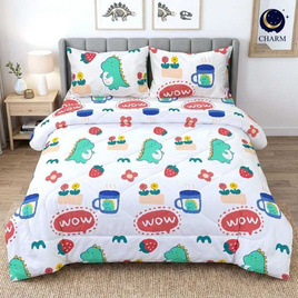 Charm ผ้าปูรวมนวม Wow Dino - Charm, ห้องนอนและเครื่องนอน